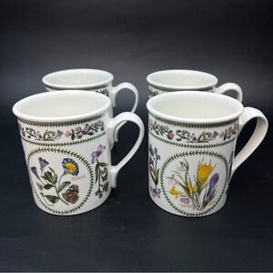 4 Portmeirion Variations Mugs Vintage Made in UK Matches Botanic Garden